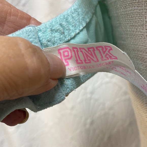 PINK Victoria's Secret size 36D Light teal Blue Underwire Bra supportive comfy - Picture 7 of 13